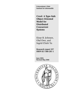 Creol: A Type-Safe Object-Oriented Model for Distributed