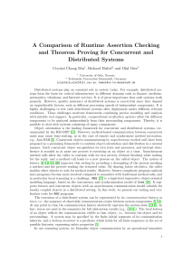 A Comparison of Runtime Assertion Checking Distributed Systems Crystal Chang Din