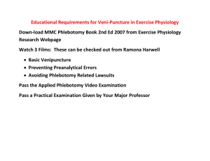 Educational Requirements for Veni-Puncture in Exercise Physiology Research Webpage