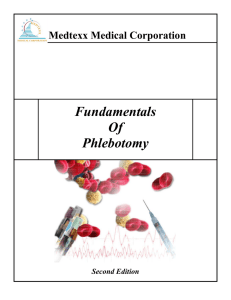 Fundamentals Of Phlebotomy Medtexx Medical Corporation