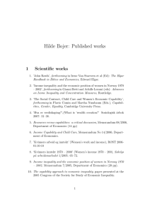 Hilde Bojer: Published works 1 Scientific works