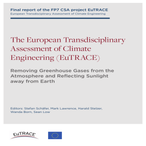 The European Transdisciplinary Assessment of Climate Engineering (EuTRACE) Removing Greenhouse Gases from the