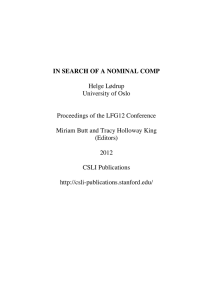 Helge Lødrup University of Oslo Proceedings of the LFG12 Conference