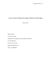 A new account of simple and complex reflexives in Norwegian