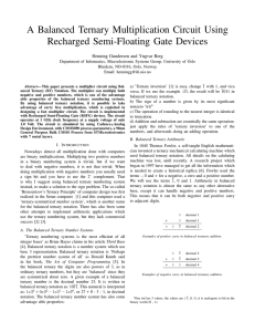 A Balanced Ternary Multiplication Circuit Using Recharged Semi-Floating Gate Devices