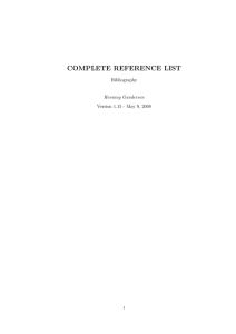 COMPLETE REFERENCE LIST Bibliography Henning Gundersen Version 1.15 - May 9, 2008