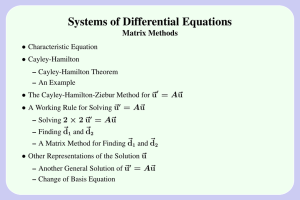 Systems of Differential Equations Matrix Methods • ~