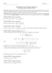 Name Class Time Math 2250 Extra Credit Problems Chapter 10X