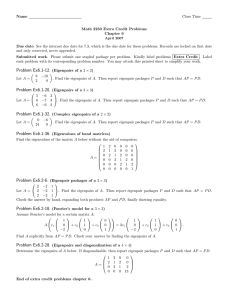Name Class Time Math 2250 Extra Credit Problems Chapter 6