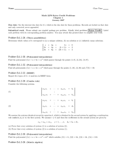 Name Class Time Math 2270 Extra Credit Problems Chapter 1