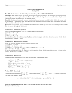 Name Class Time Math 2250 Maple Project 1