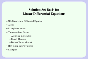 Solution Set Basis for Linear Differential Equations •