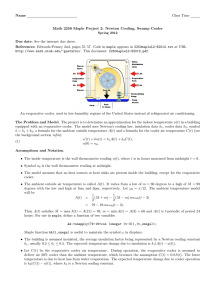 Name Class Time Math 2250 Maple Project 2: Newton Cooling, Swamp Cooler