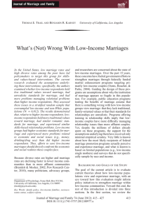 What’s (Not) Wrong With Low-Income Marriages