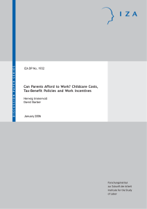 Can Parents Afford to Work? Childcare Costs, IZA DP No. 1932