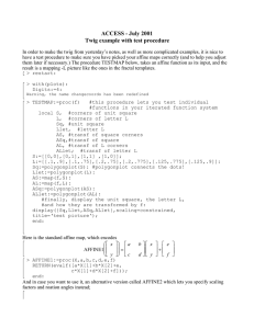 ACCESS - July 2001 Twig example with test procedure
