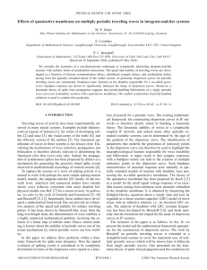 Effects of quasiactive membrane on multiply periodic traveling waves in... M. P. James S. Coombes