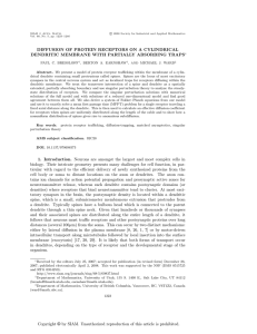 DIFFUSION OF PROTEIN RECEPTORS ON A CYLINDRICAL