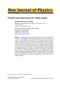 New Journal of Physics Directed intermittent search for hidden targets Paul Bressloff