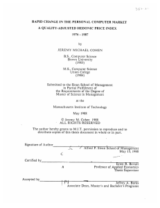 RAPID  CHANGE  IN  THE  PERSONAL ... A  QUALITY-ADJUSTED  HEDONIC  PRICE 1976-  1987 INDEX