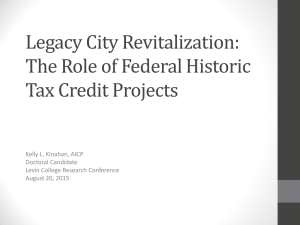 Legacy City Revitalization: The Role of Federal Historic Tax Credit Projects