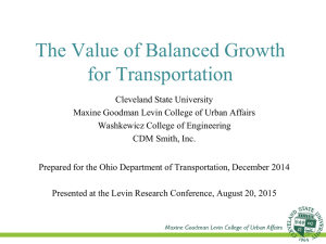 The Value of Balanced Growth for Transportation