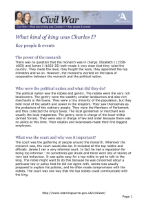 What kind of king was Charles I? Key people &amp; events