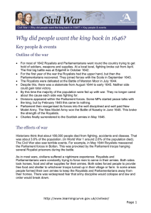 Why did people want the king back in 1646?