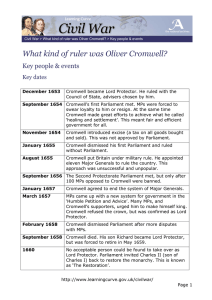 What kind of ruler was Oliver Cromwell? Key people &amp; events