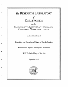 RESEARCH  LABORATORY ELECTRONICS The of
