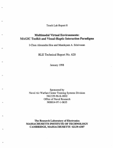 Multimodal  Virtual Environments: Toolkit and Visual-Haptic  Interaction Paradigms