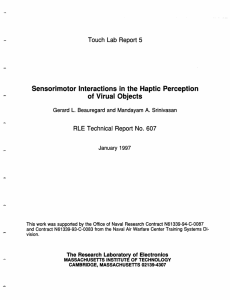 Sensorimotor  Interactions  in the  Haptic  Perception RLE