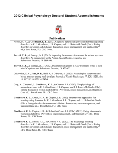 2012 Clinical Psychology Doctoral Student Accomplishments Publications