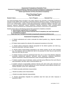 Assessment Competency Evaluation Form