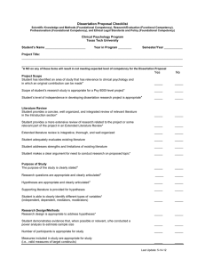 Dissertation Proposal Checklist