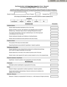 Oral Examination Individual Rater Evaluation Form:  Research Print Form Email DOT