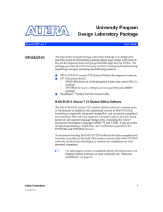University Program Design Laboratory Package Introduction