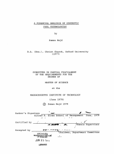 A FINANCIAL ANALYSIS OF SYNTHETIC FUEL  TECHNOLOGIES by Saman Majd