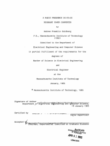 A RADIO FREQUENCY DC-TO-DC RESONANT  POWER CONVERTER by Andrew  Franklin Goldberg