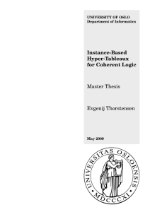 Instance-Based Hyper-Tableaux for Coherent Logic Master Thesis