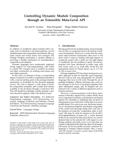 Controlling Dynamic Module Composition through an Extensible Meta-Level API Eyvind W. Axelsen