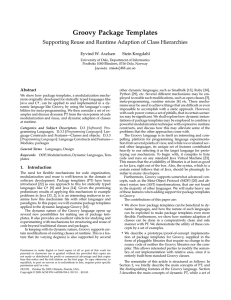Groovy Package Templates Supporting Reuse and Runtime Adaption of Class Hierarchies
