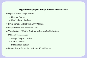 Digital Photographs, Image Sensors and Matrices •