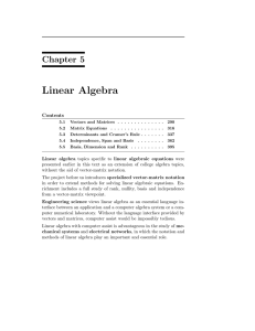 Linear Algebra Chapter 5 Contents