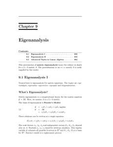 Eigenanalysis Chapter 9