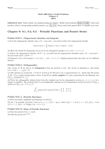 Name Class Time Math 2280 Extra Credit Problems Chapter 9