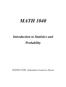 MATH 1040 Introduction to Statistics and Probability