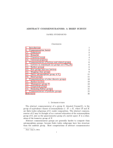 ABSTRACT COMMENSURATORS: A BRIEF SURVEY Contents 1. Introduction