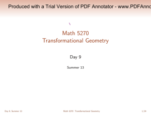 Math 5270 Transformational Geometry Day 9