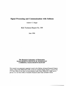 Signal  Processing  and Communication  with  Solitons